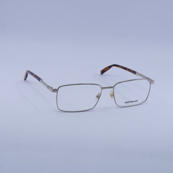Montblanc MB0022O 003 Eyeglasses Gold/Havana 57mm Rectangle Frame - Picture 1 of 12